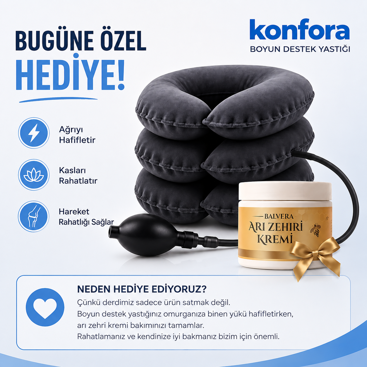 Konfora™ Şişme Boyun Destek Yastığı
