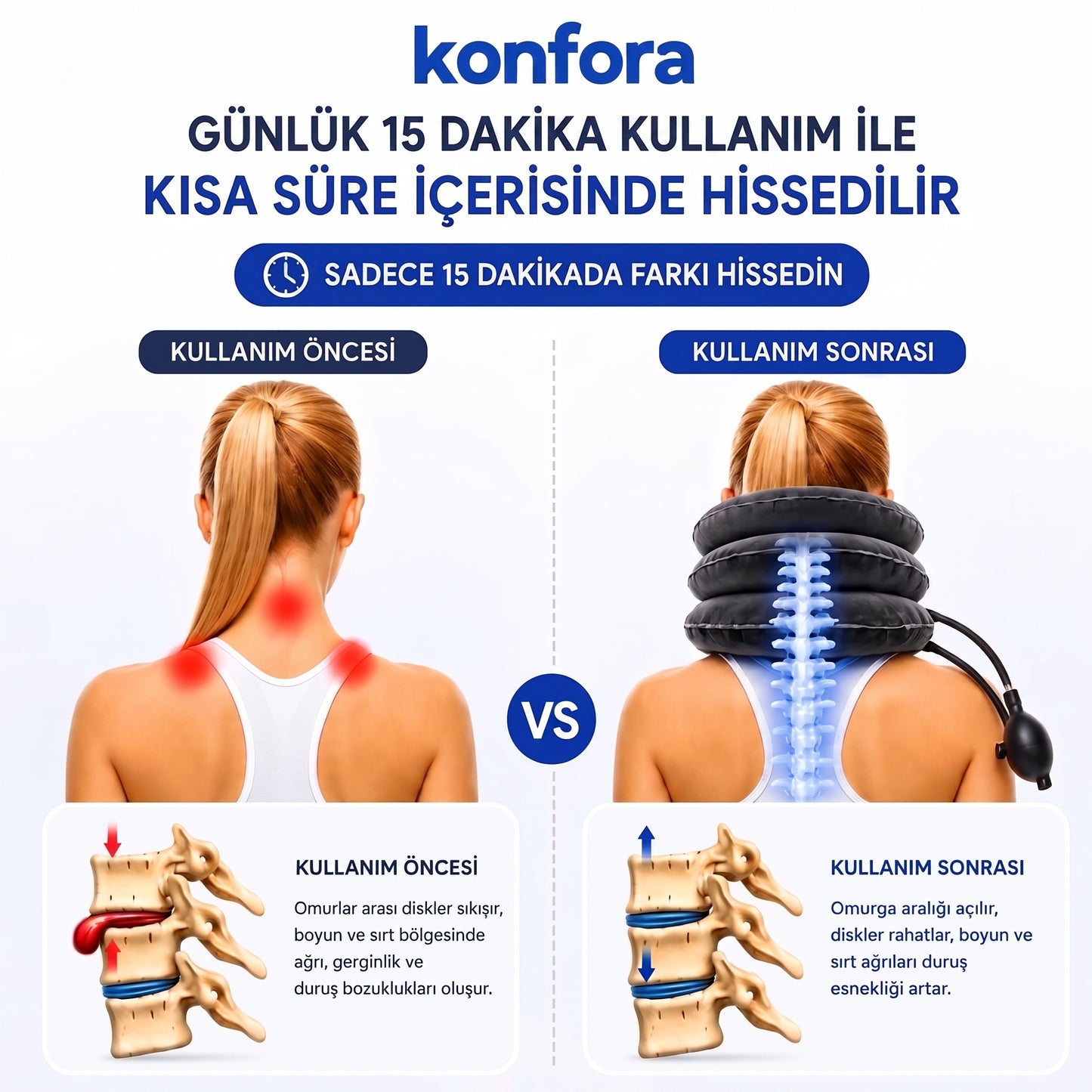 Konfora™ Şişme Boyun Destek Yastığı